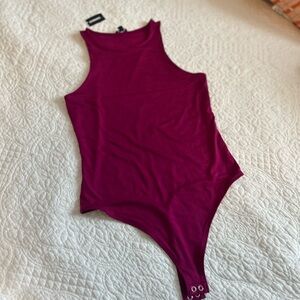 NWT Express Bodycon High Neck Bodysuit — Magenta — Size Medium